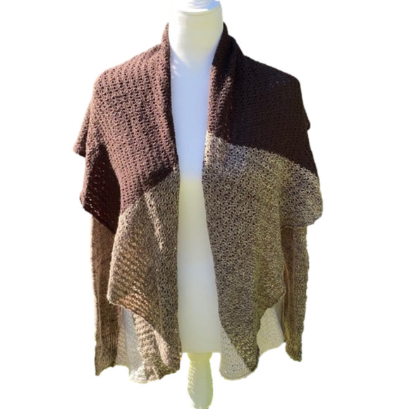 Carolyn Taylor Open Front Sweater Cardigan Brown Size Small - Picture 2 of 11